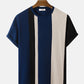 Mens Knitted Contrasting Color Stitching Short Sleeve Two Pieces Outfits SKUI05041