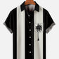 Stripe Coconut Tree Print Beach Shirt