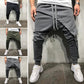 Pants Solid Color Double Layer Baggy Men Pant