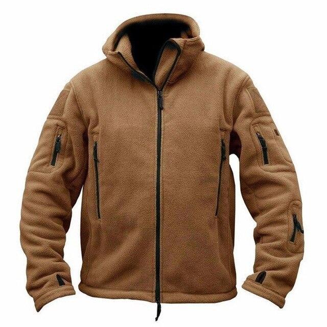 Military Fleece Tactical Jacket Solid Casual Hooded Jacket Army Zipper Coat Outdoor Thermal Ventilation Sports Polar Clothes