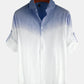 Men Cotton Gradient Printing Casual Long Sleeve Shirt