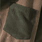 Mens Corduroy Colorblock Stitching Drawstring Hooded Shirt With Pocket
