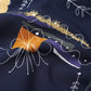 Mens Vintage Line Drawing Flower Print Street Short Sleeve Shirts