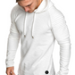 Mens Irregular Hem Hooded Striped Fold Raglan Sleeve O-neck Solid Color Casual Sweatshirt SKU984185