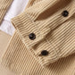 Mens Solid Corduroy Relaxed Fit Casual Long Sleeve Shirts With Flap Pockets SKUF75051