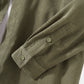 Mens Corduroy Solid Color Cargo Style Long Sleeve Shirts With Flap Pockets