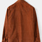 Mens Corduroy Solid Color Lapel Daily Long Sleeve Shirts