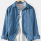 Mens Corduroy Solid Color Lapel Daily Long Sleeve Shirts